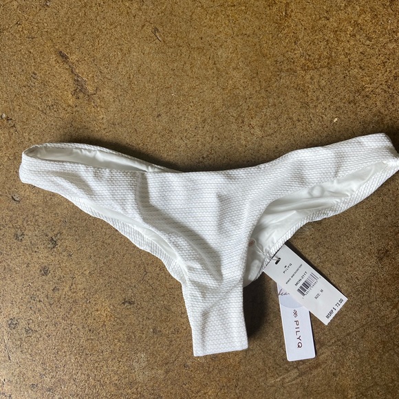 FINAL PRICE NWT Pilyq Monroe White Gold Bikini Bottoms Medium - Picture 3 of 7